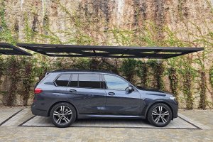 Stahlrahmen mit Memranbahnen für Autoüberdachung, Privat, Gardasee, 2023