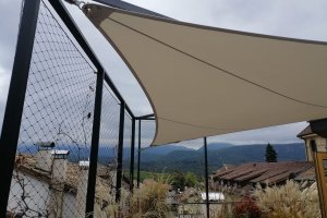 Saisonsegel & Stahlkonstruktion auf Dachterrasse, Kaltern, 2021