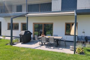 Pergola Beschattung mit Stoff, 5 x 3 Meter, Bozen, 2022