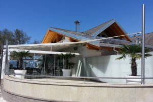 Gastrosegel,2 Dreieckssegel, Pizzeria Europa, Caldonazzo 2013 & 2015