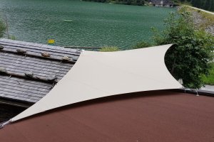 Sonnensegel von oben für Haus am See, Seestüberl, Gerlos, Österreich, 2017