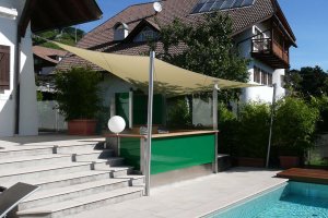 Segelüberdachung Poolbar, Unterinn, Südtirol, 2010